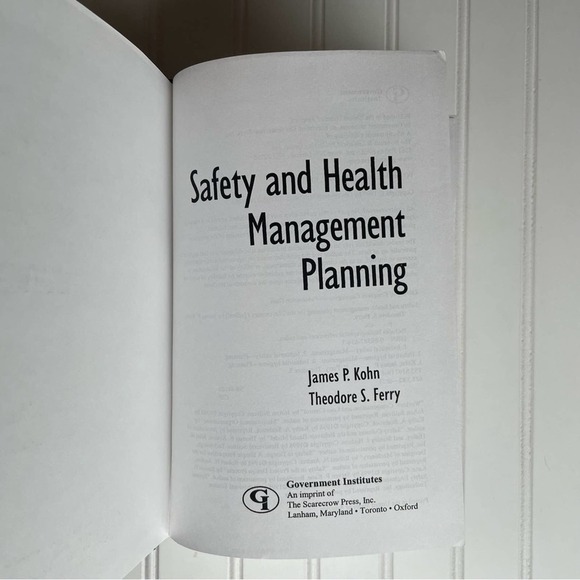 Safety and Health Management Planning Hardcover Book Kohn Ferry Rare - Picture 3 of 10